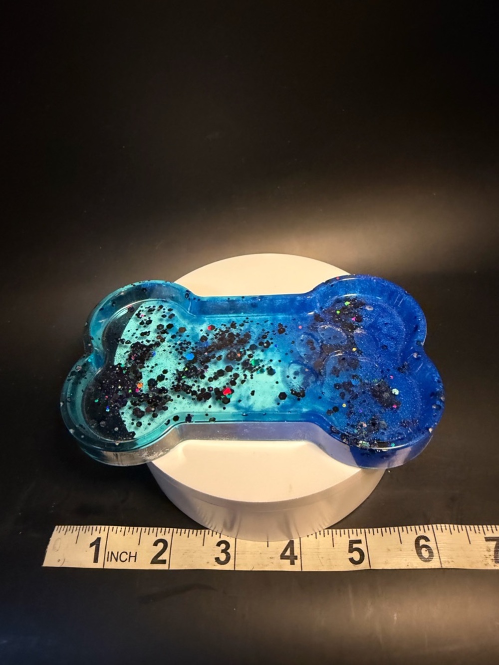 Blue Ombre Resin Dog Bone Trinket Dish